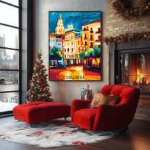 Madrid Cityscape Iconic in Abstract Fauvist style