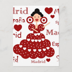 Madrid España muñeca flamenca Postcard