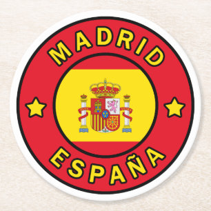 Madrid España Round Paper Coaster