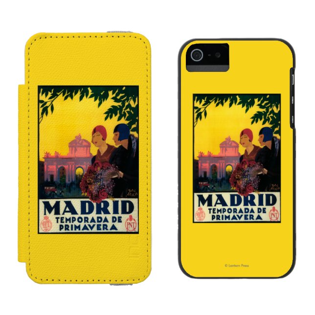 Madrid in Springtime Travel Promotional Poster Incipio iPhone Wallet Case (Side by Side)