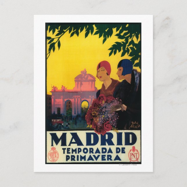 Madrid in Springtime Travel Promotional Poster Postcard (Front)