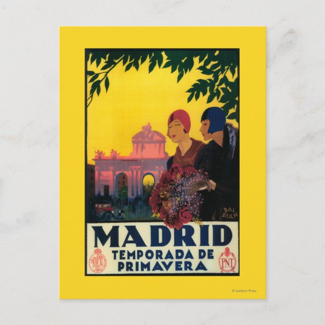 Madrid in Springtime Travel Promotional Poster Postcard (Front)