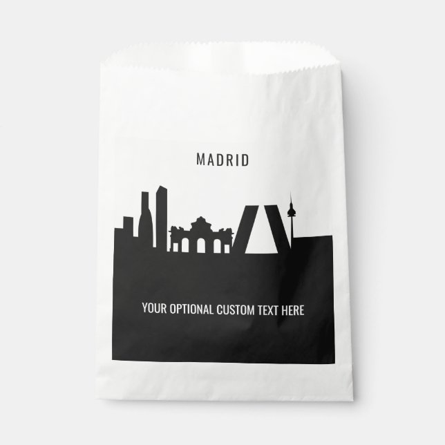 Madrid Landmarks custom text Favour Bag (Front)