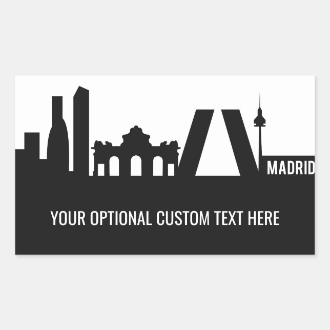 Madrid Landmarks custom text stickers (Front)