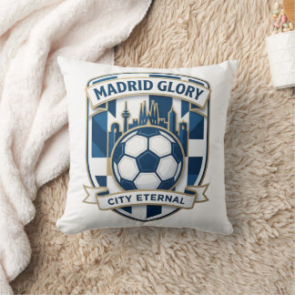 Madrid Majestic Skyline Glory, Soccer Heritage Fan Cushion