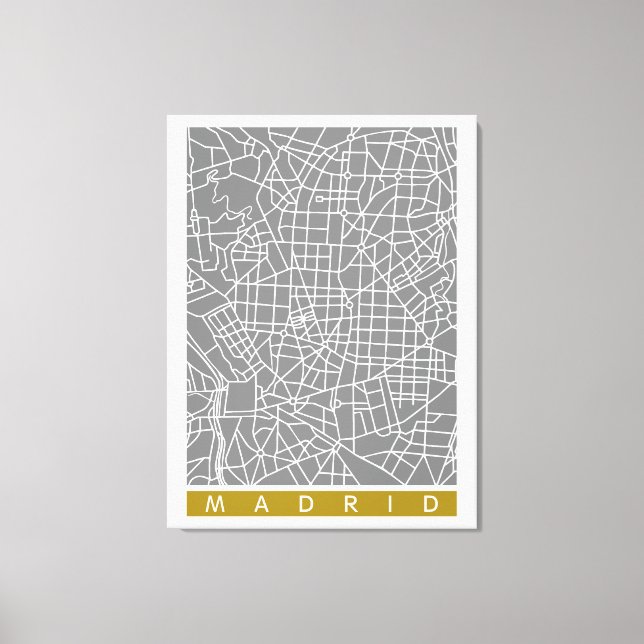 Madrid map canvas print (Front)