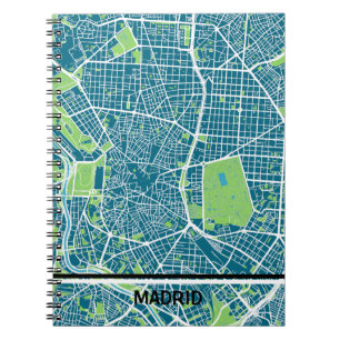 Madrid minimalist map - Azul-verde Notebook