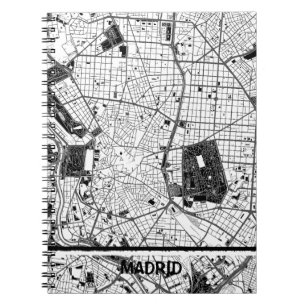 Madrid minimalist map - Blanco-Negro Notebook