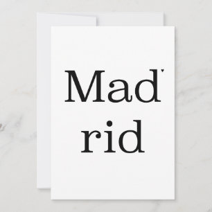 Madrid - minimalistic typography card
