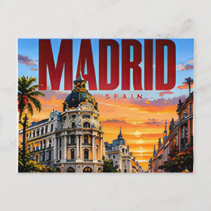 🌞 Madrid Modern Skyline City Style 🌞 Postcard