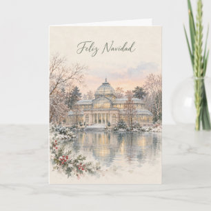 Madrid Palacio de Cristal Acuarela Navidad Holiday Card