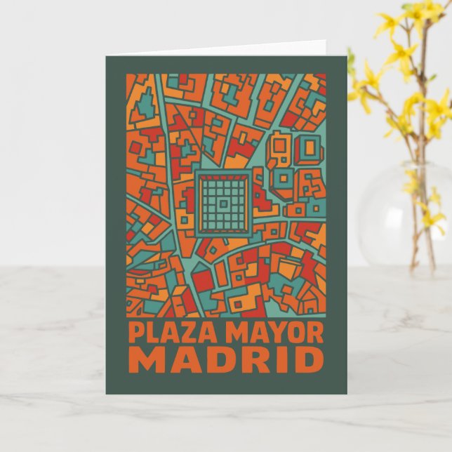 Madrid Plaza Mayor Card (Yellow Flower)
