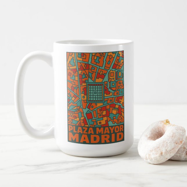 Madrid Plaza Mayor Coffee Mug (With Donut)
