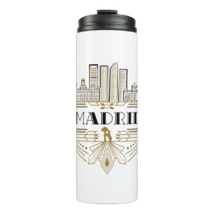 Madrid Spain Art Deco Souvenir Aesthetic Thermal Tumbler