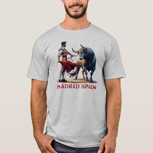 Madrid Spain Bull Fighting T-Shirt (Front)
