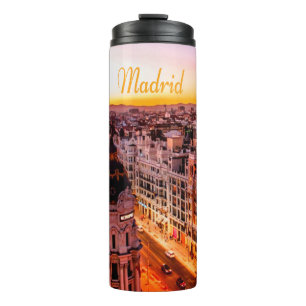 Madrid Spain Capitol City Skyline Thermal Tumbler