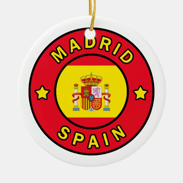 Madrid Spain Ceramic Ornament (Front)