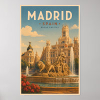 Madrid Spain Cibeles Fountain Illustration Travel