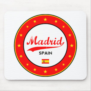 Madrid, Spain, circle, white Mouse Pad