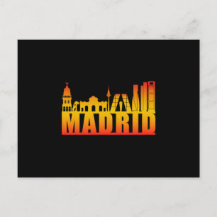 Madrid Spain City Cityscape Skyline Funny Gift Postcard