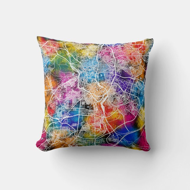 Madrid Spain City Map Cushion (Front)