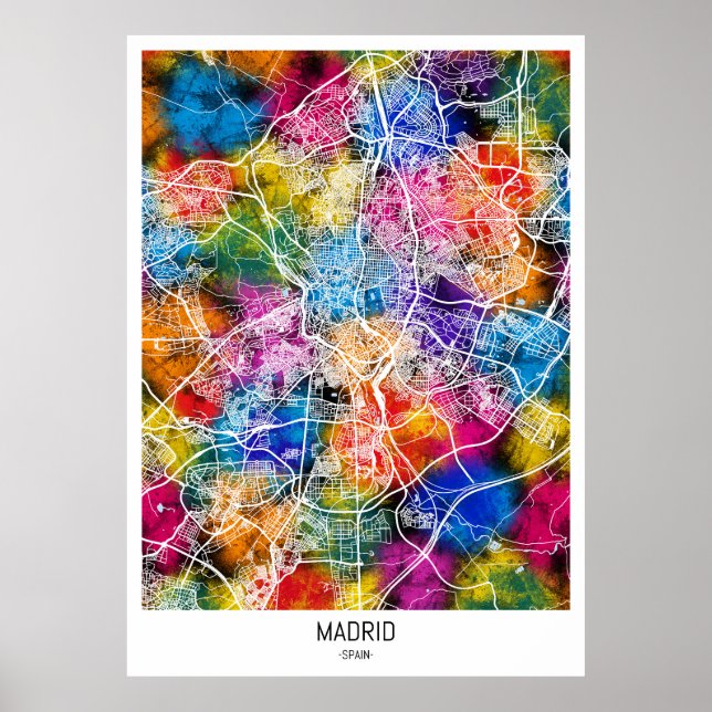 Madrid Spain City Map Poster (Front)