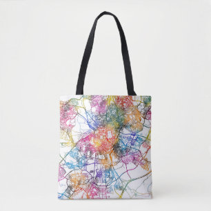 Madrid Spain City Map Tote Bag