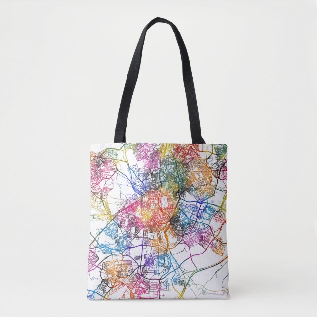 Madrid Spain City Map Tote Bag (Front)