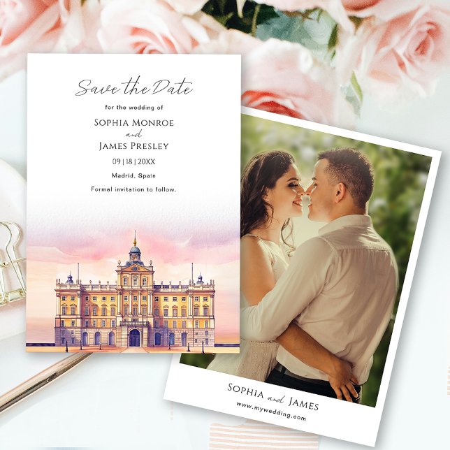 Madrid Spain Destination Wedding Save The Date (Madrid Spain Destination Wedding Save The Date)