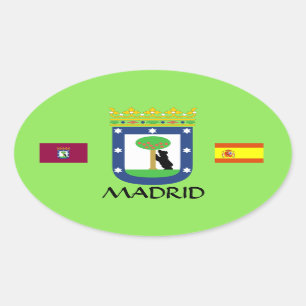 Madrid Spain Euro-Oval Crest Sticker