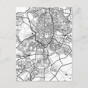 Madrid Spain Map Postcard