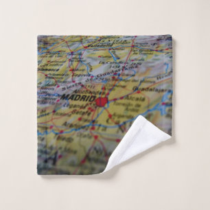 Madrid Spain map Wash Cloth