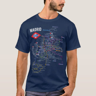 Madrid Spain Metro Subwayrain Map Spanish Language T-Shirt