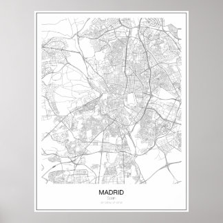 Madrid, Spain Minimalist Map Poster