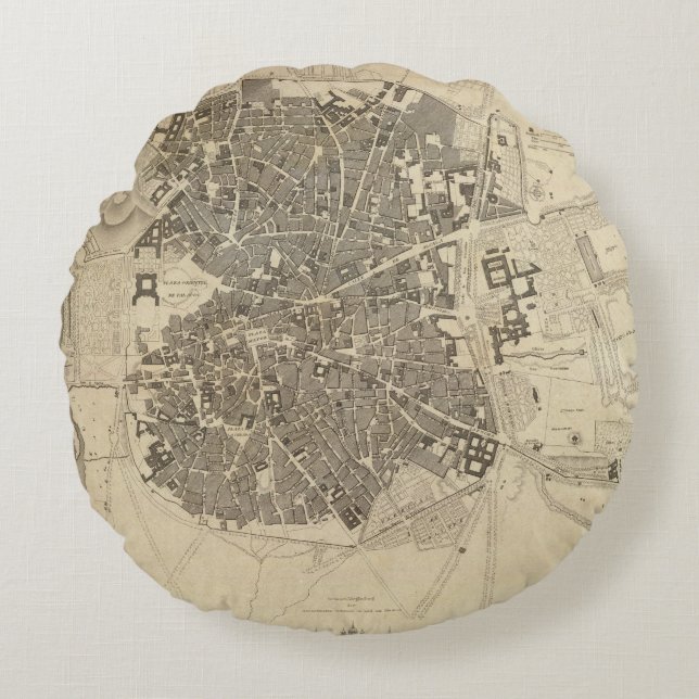 Madrid, Spain Round Cushion (Front)