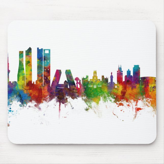 Madrid Spain Skyline Mouse Pad (Front)