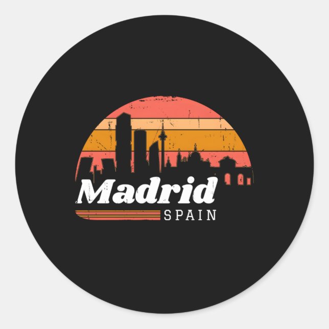 Madrid Spain Spain Vacation Classic Round Sticker (Front)