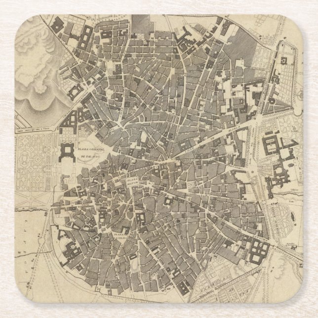 Madrid, Spain Square Paper Coaster (Front)