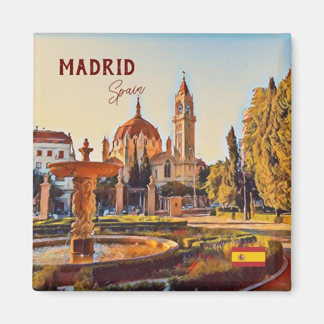 Madrid Spain Travel landscape souvenir Magnet (Front)