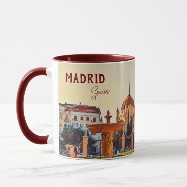 Madrid Spain Travel landscape souvenir Mug (Left)