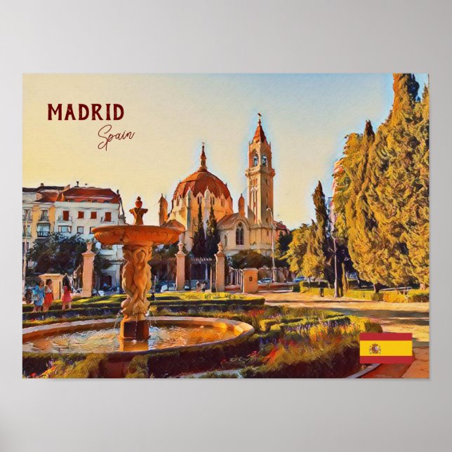 Madrid Spain Travel landscape souvenir Poster (Front)