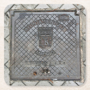 Madrid, Spain Utility Cover - Coaster