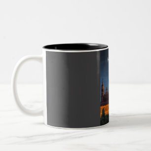 Madrid Spain Vintage Minimal Retro Travel Poster a Two-Tone Coffee Mug