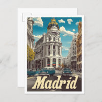 Madrid Spain Vintage Travel Illustration