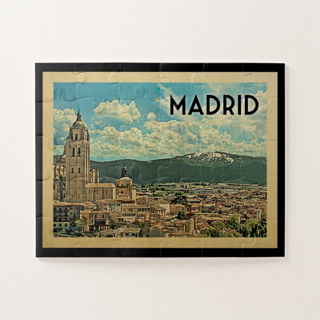 Madrid Spain Vintage Travel Jigsaw Puzzle (Horizontal)