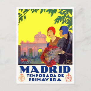 Madrid Spain vintage travel Postcard