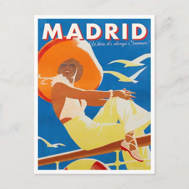 Madrid Spain vintage travel postcard (Front)
