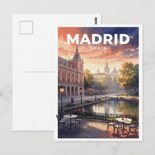 Madrid Spain Vintage Travel Postcard
