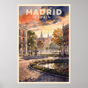 Madrid Spain Vintage Travel Poster