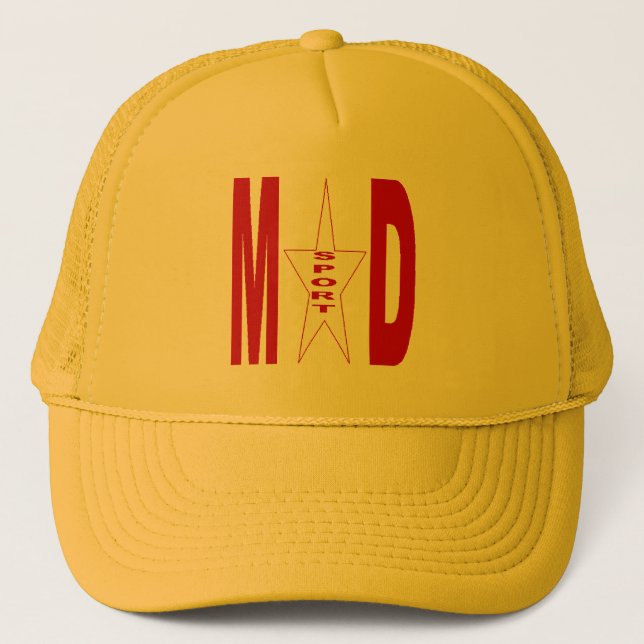 MADRID SPORT yellow trucker cap (Front)